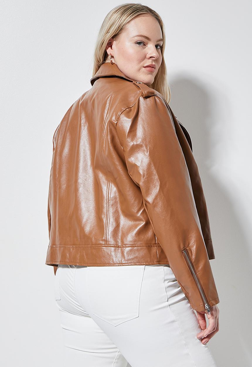 Superbalist - Pu biker jacket - tan