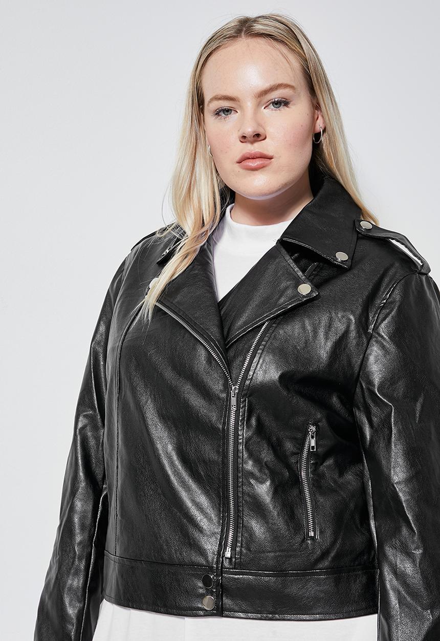 Superbalist - Pu biker jacket- black