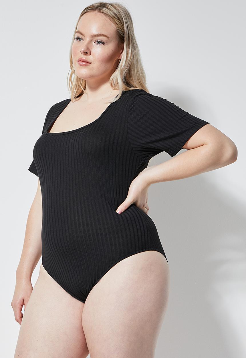 Superbalist - Short sleeve rib bodysuit - black