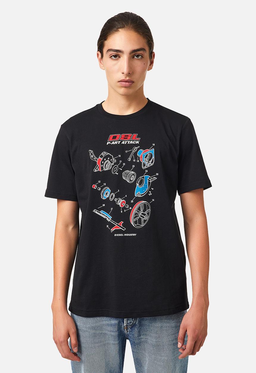 Diesel  - T-just-b53 printed tee - black