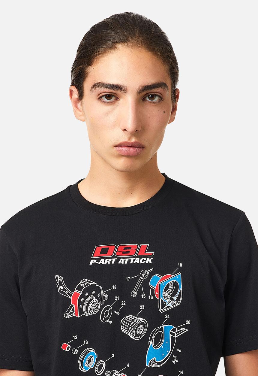 Diesel  - T-just-b53 printed tee - black