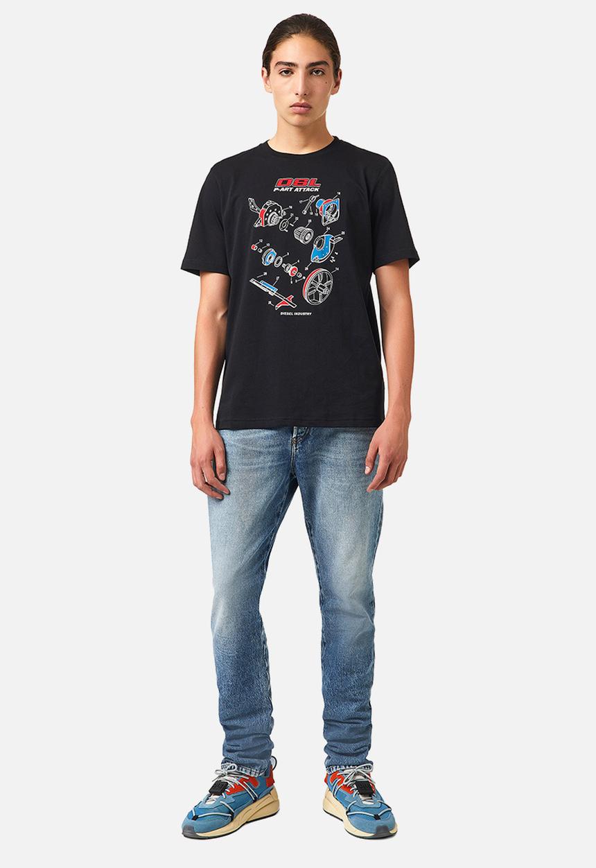 Diesel  - T-just-b53 printed tee - black