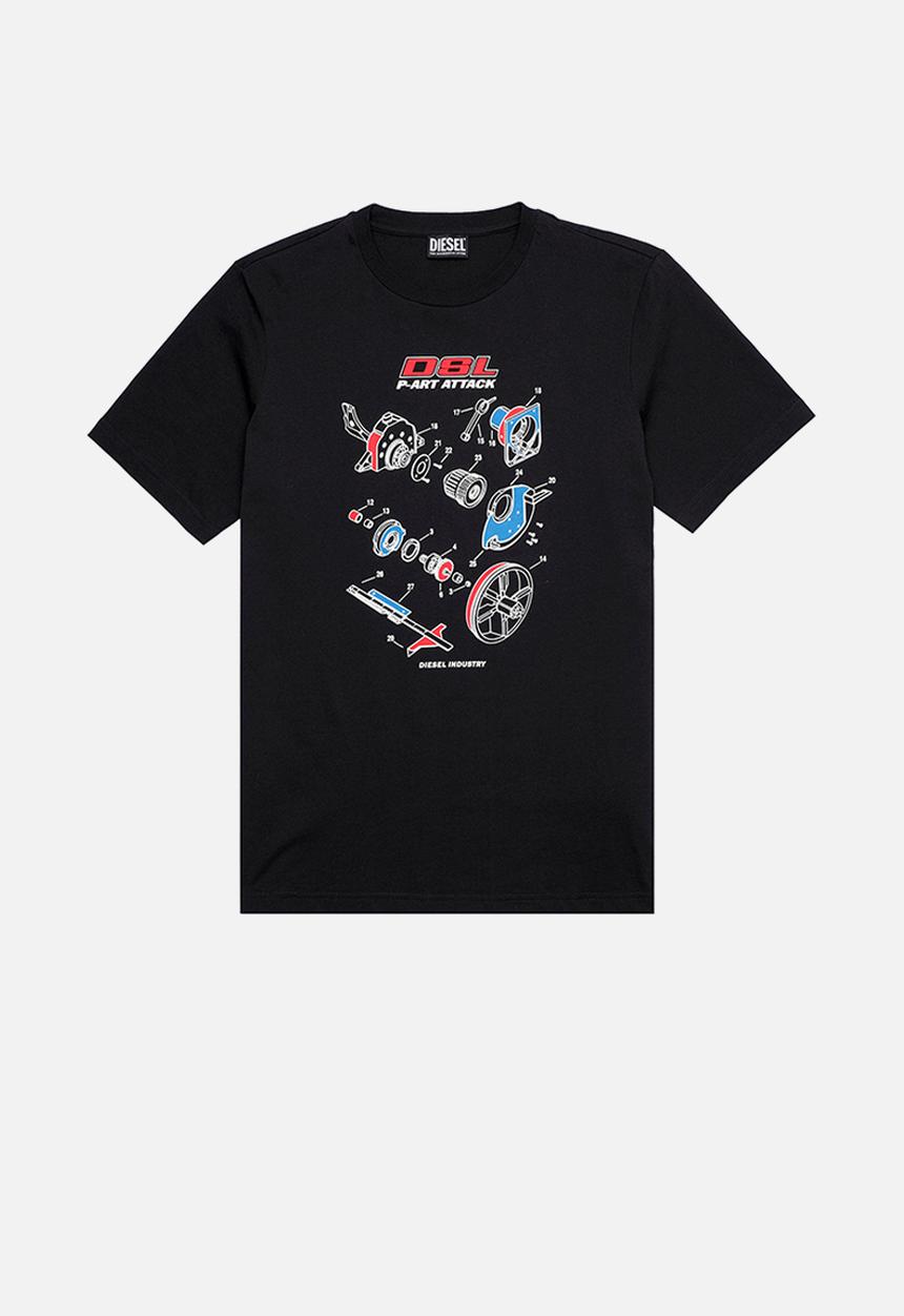 Diesel  - T-just-b53 printed tee - black
