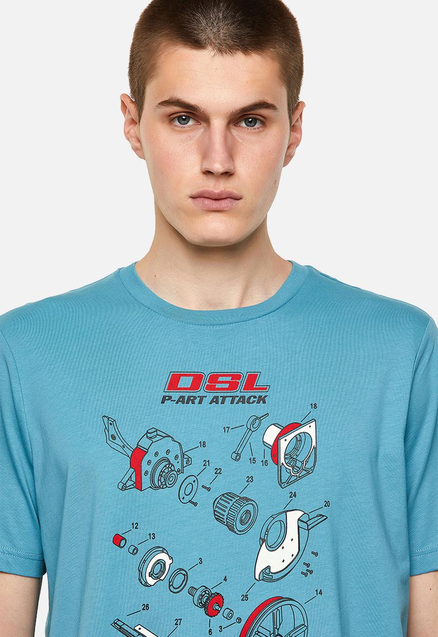 Diesel  - T-just-b53 printed tee - blue