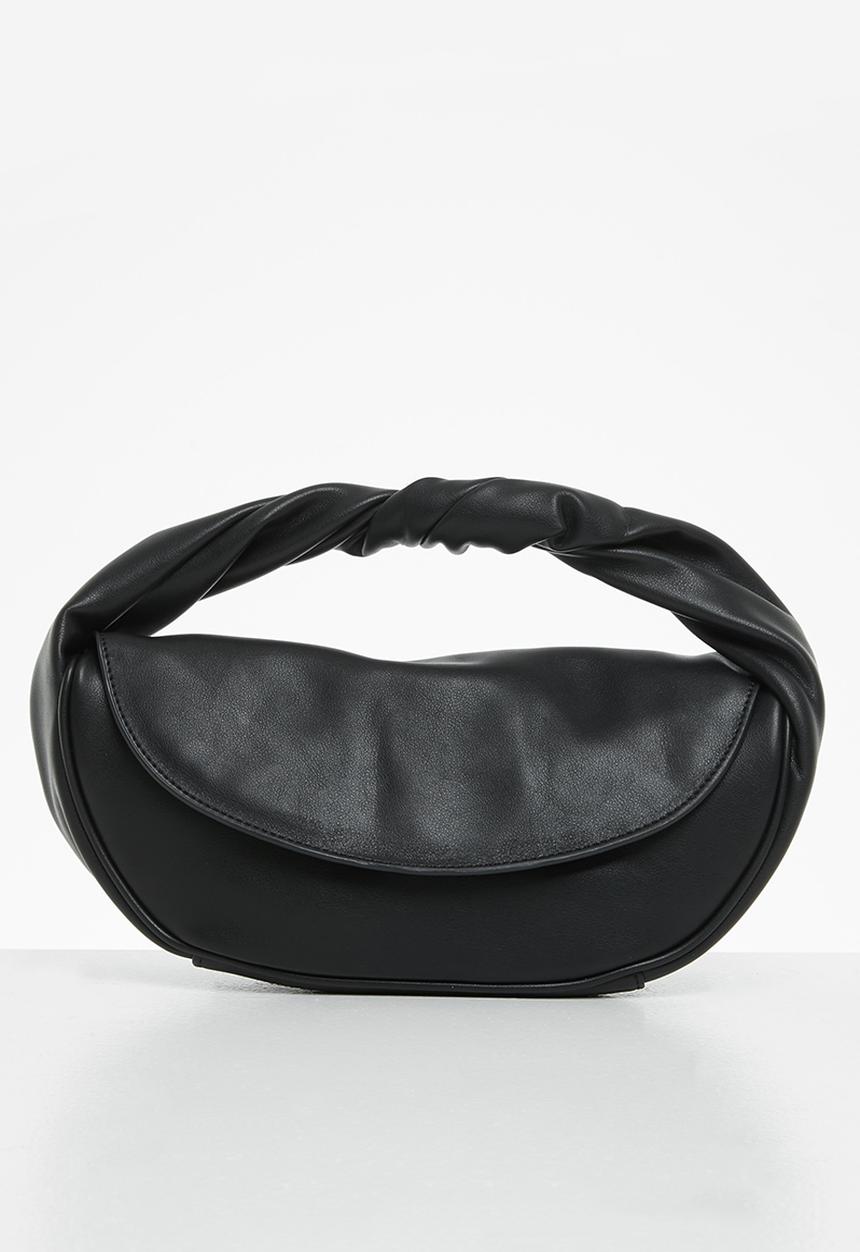 MANGO - Baguette bag with flap - black