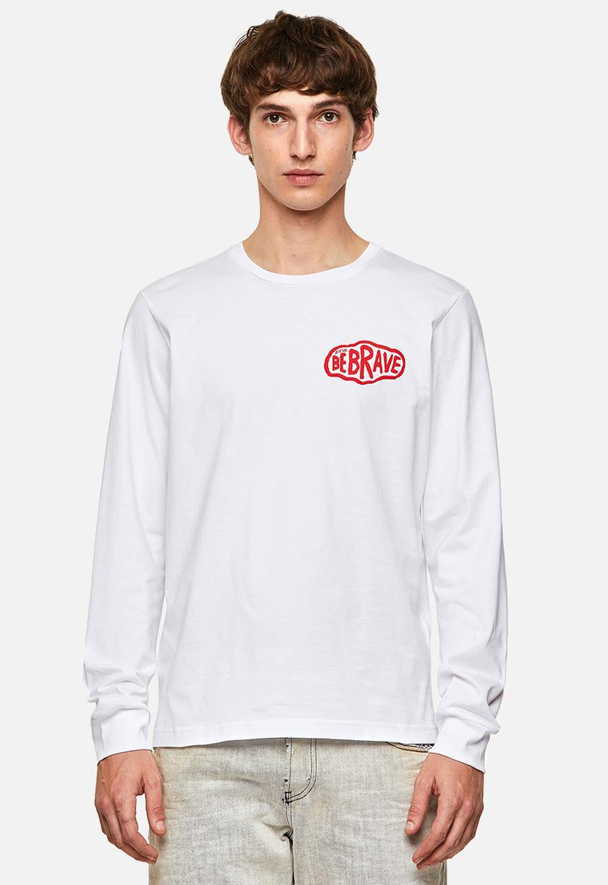 Diesel  - T-diegos-ls-k24 chest print tee - white