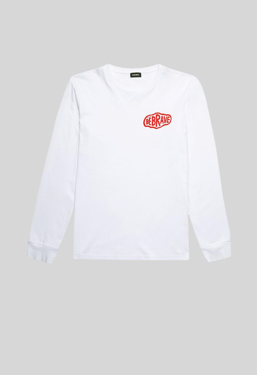 Diesel  - T-diegos-ls-k24 chest print tee - white