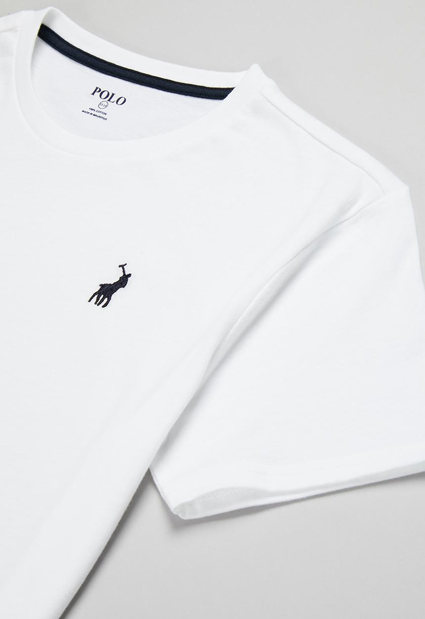 POLO - Boys ashton printed tee - white