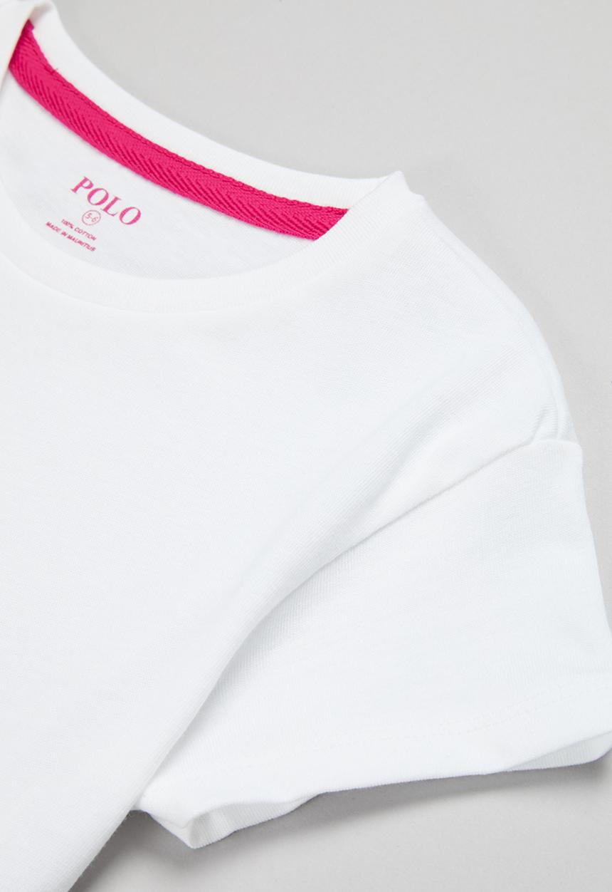 POLO - Girls chelsea embroidered tee - white