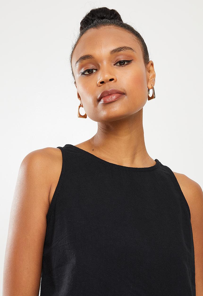 dailyfriday - Vest & cullote set - black