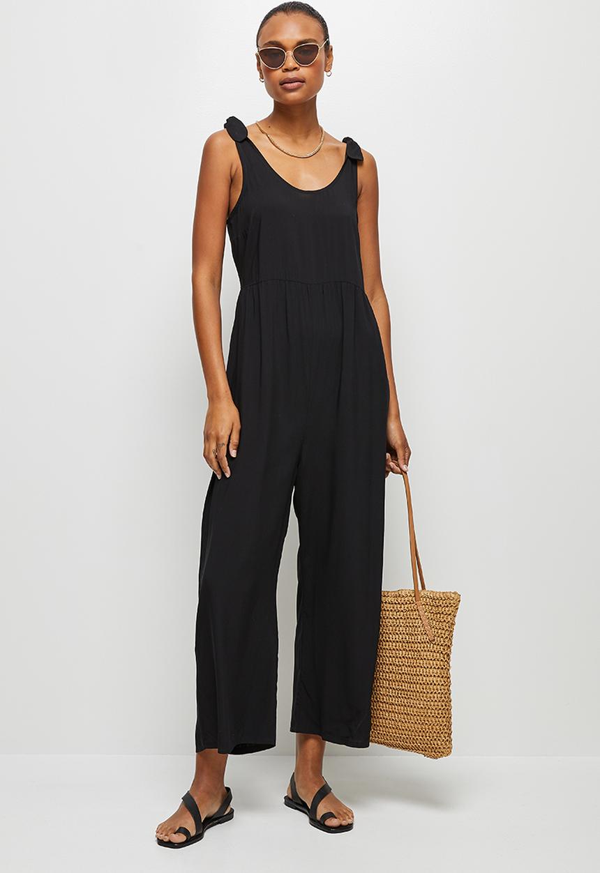 edit - Bow detail jumpsuit - black