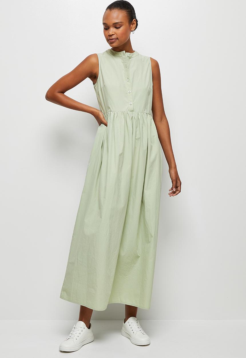 edit - Cotton a-line maxi dress - dusty sage