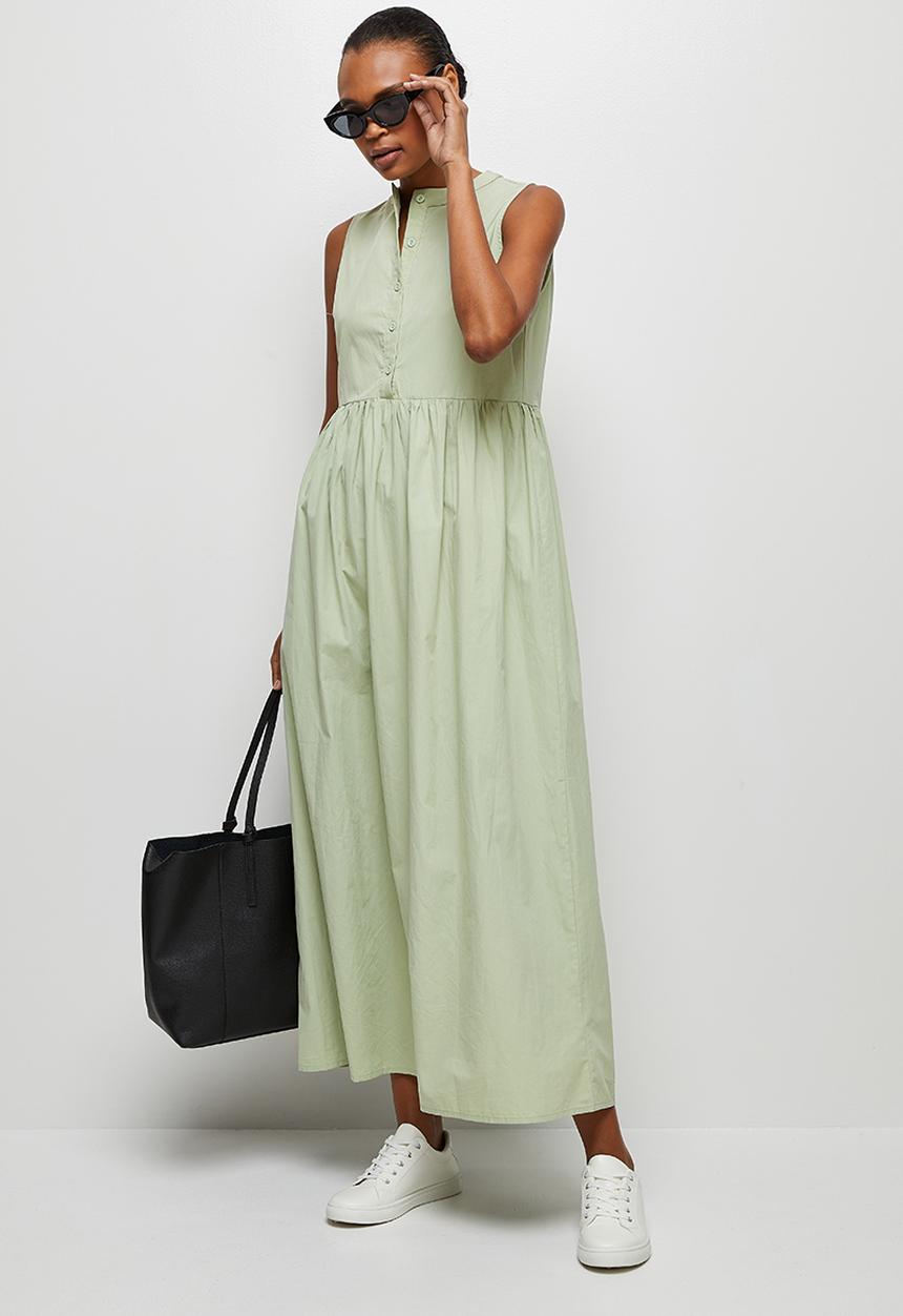 edit - Cotton a-line maxi dress - dusty sage