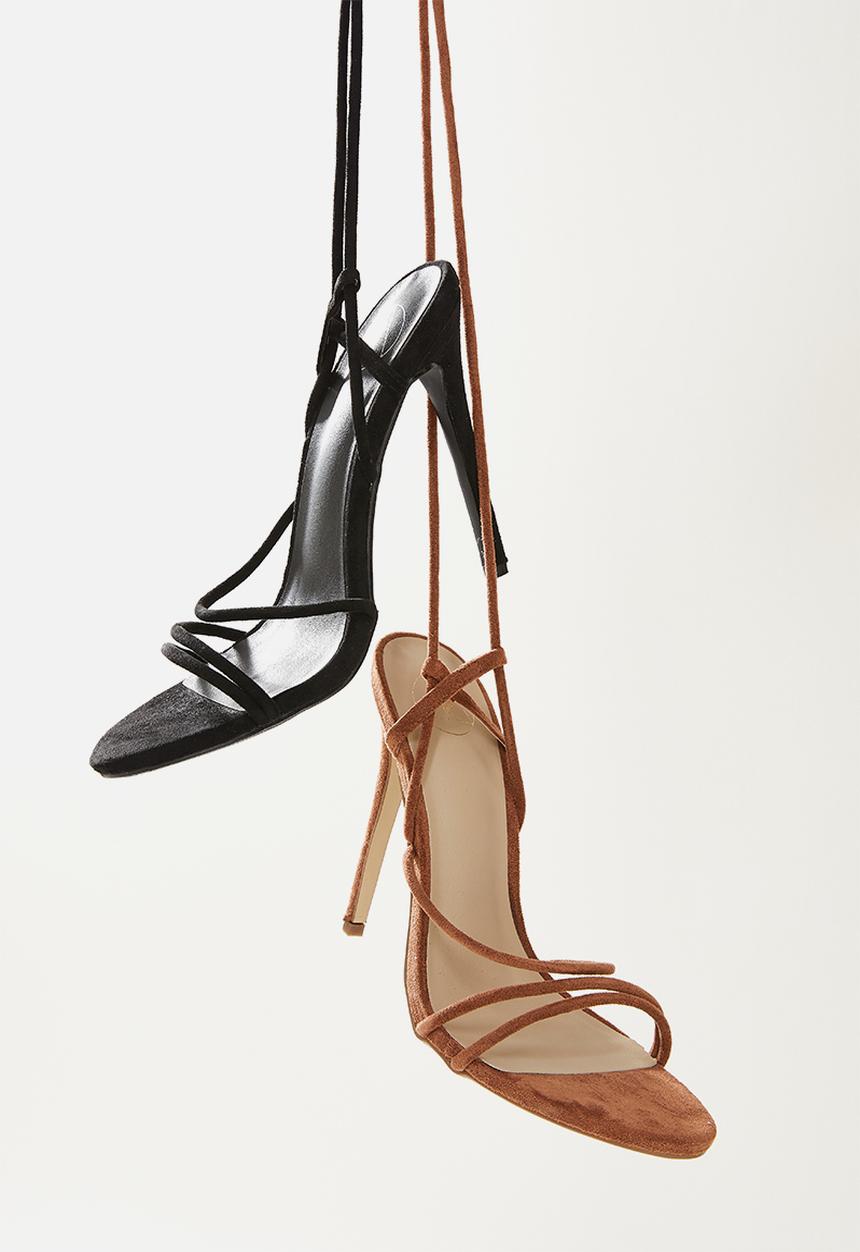 Missguided - Lace up high heeled sandal - black