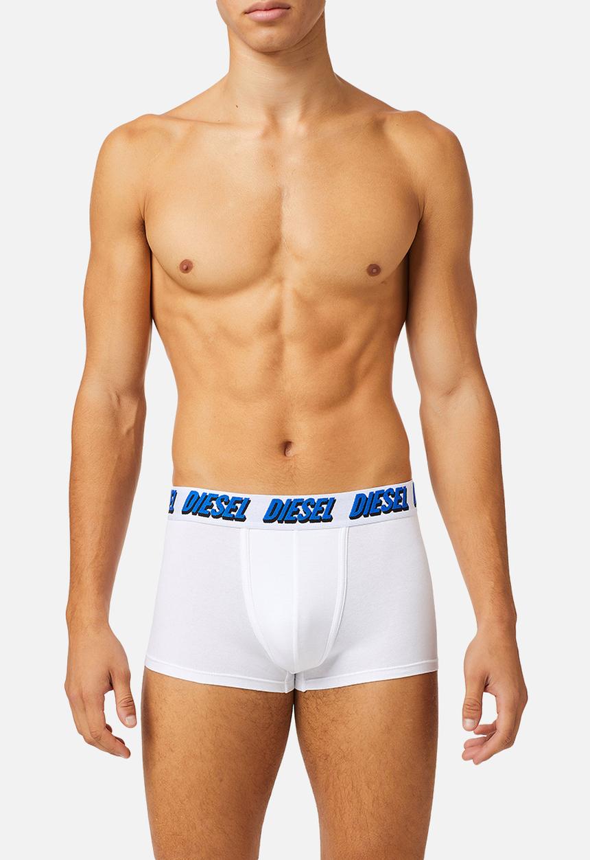 Diesel  - Umbx-damien three pack boxer briefs - white & blue 