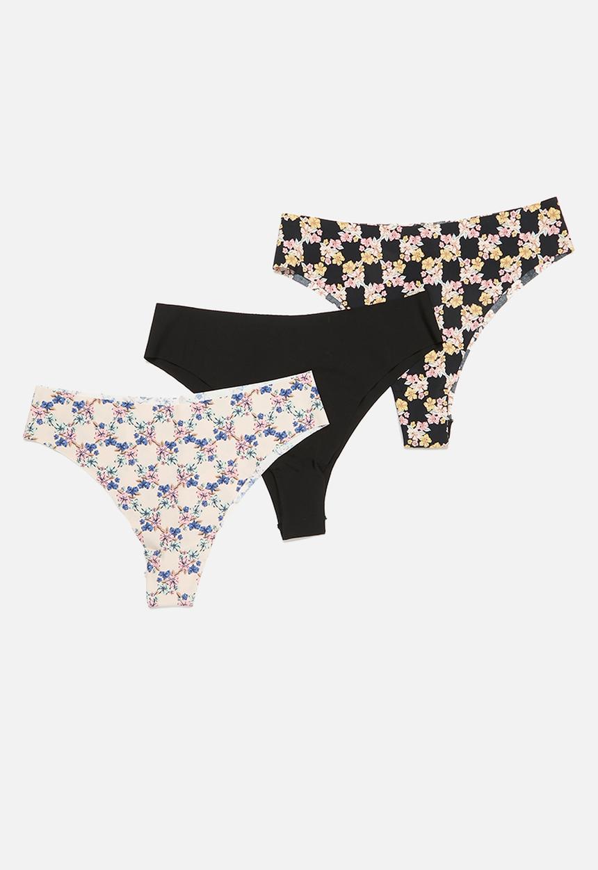 Cotton On - The invisible high cut brasiliano brief 3 pack - multi
