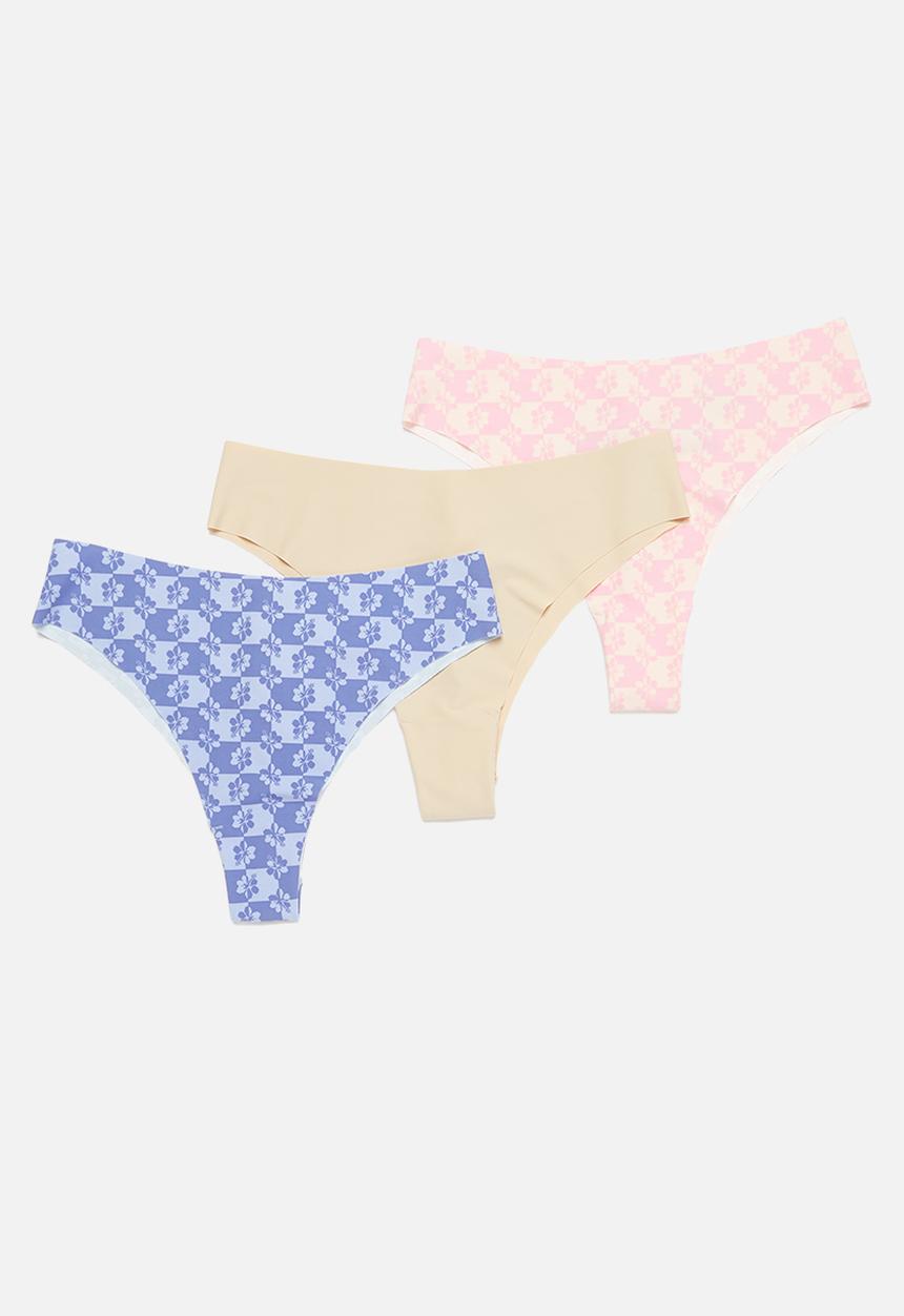 Cotton On - The invisible high cut brasiliano brief 3 pack - multi