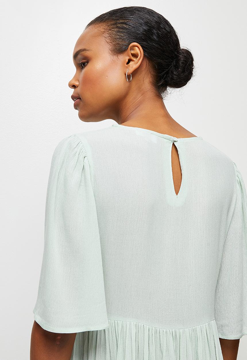 edit - Crinkle flutter sleeve maxi - dusty sage
