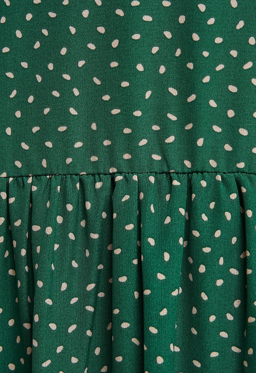 edit - Tiered shirt midi - dark green spot