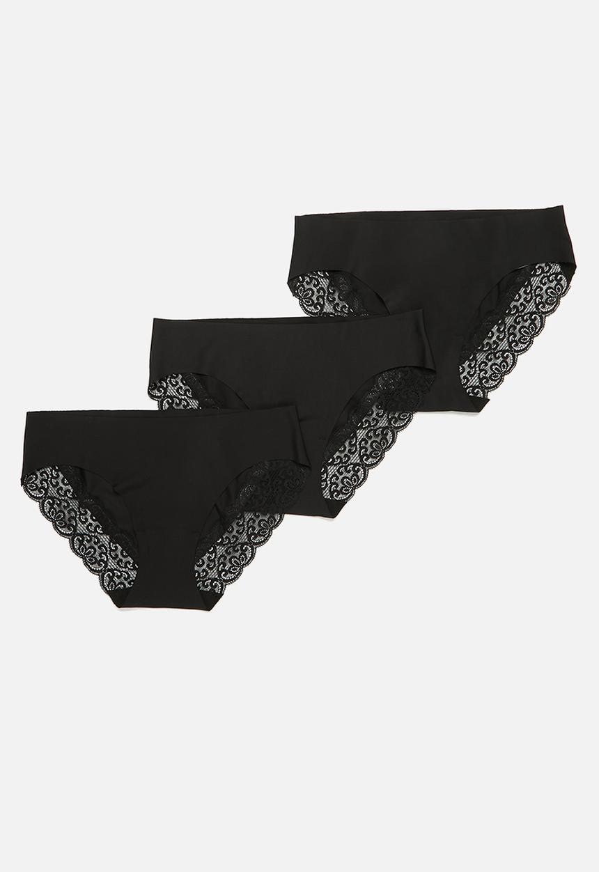 Cotton On - Party pants bikini brief 3 pack - black