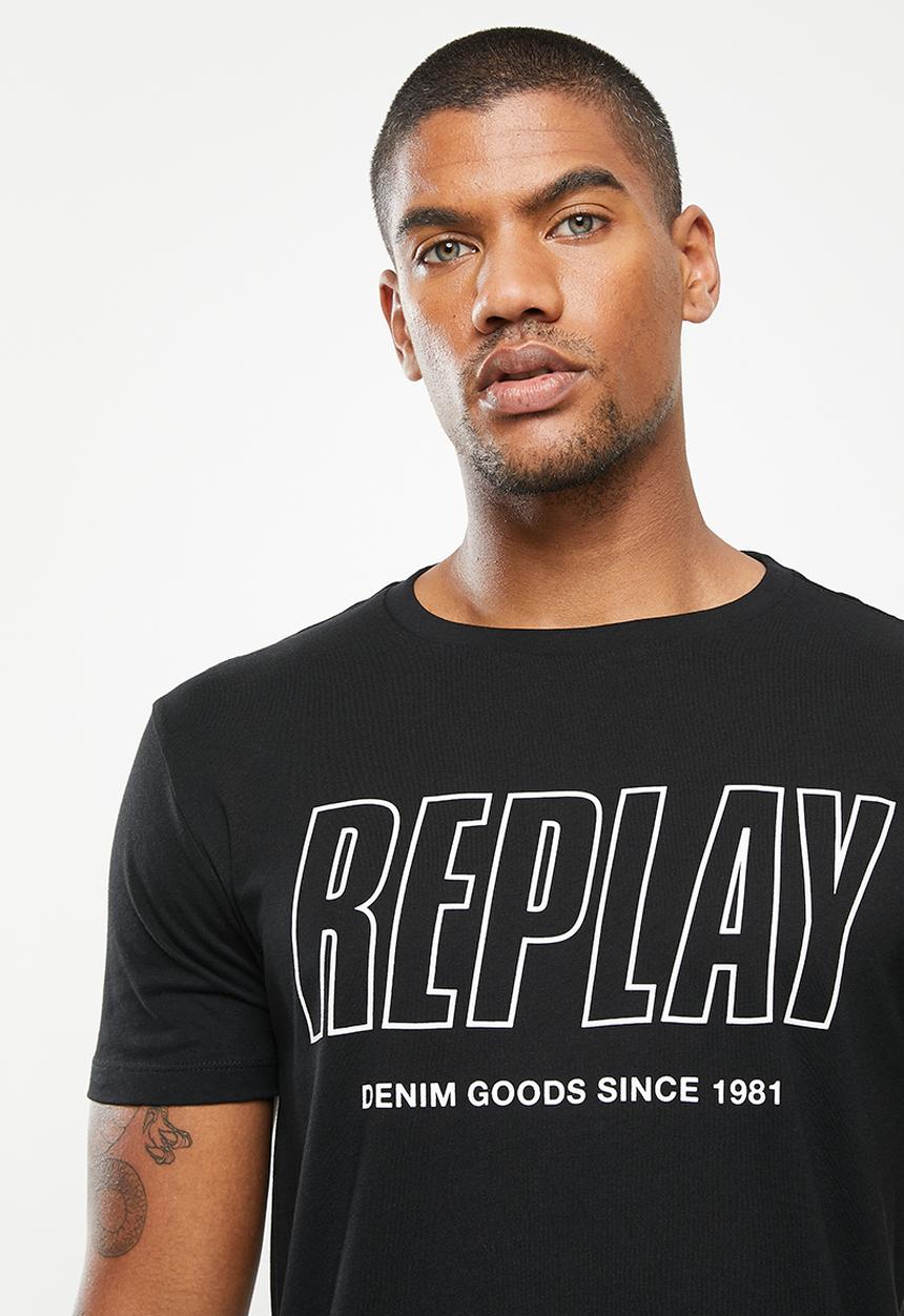 Replay - Bold print tee - black