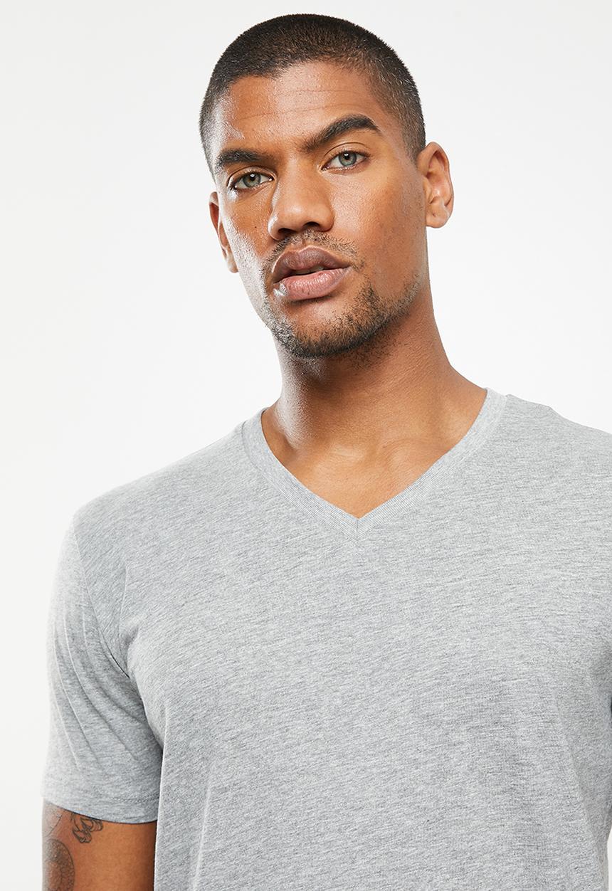 Replay - Left arm patch v neck tee - grey