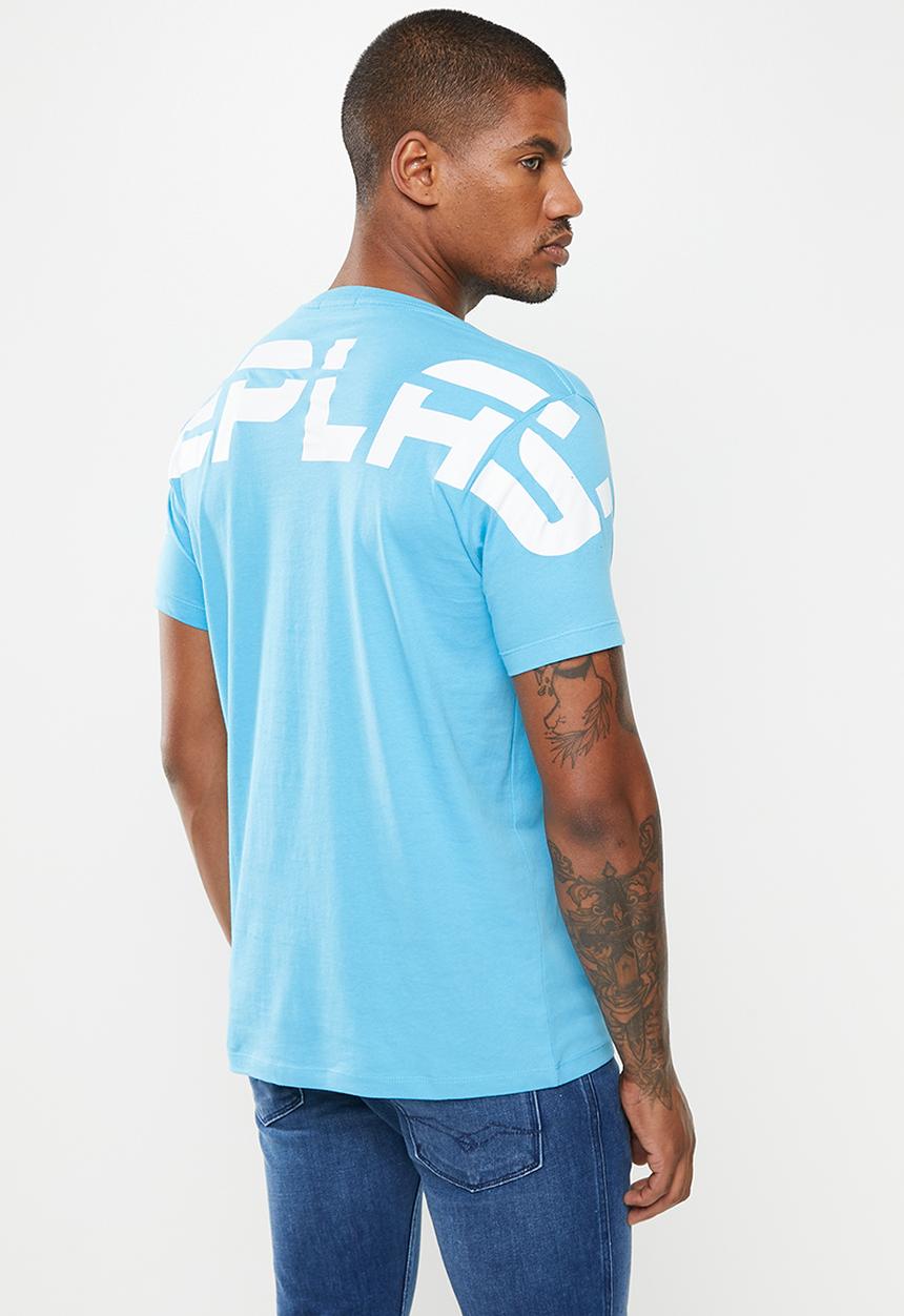 Replay - Replay chest print tee - blue