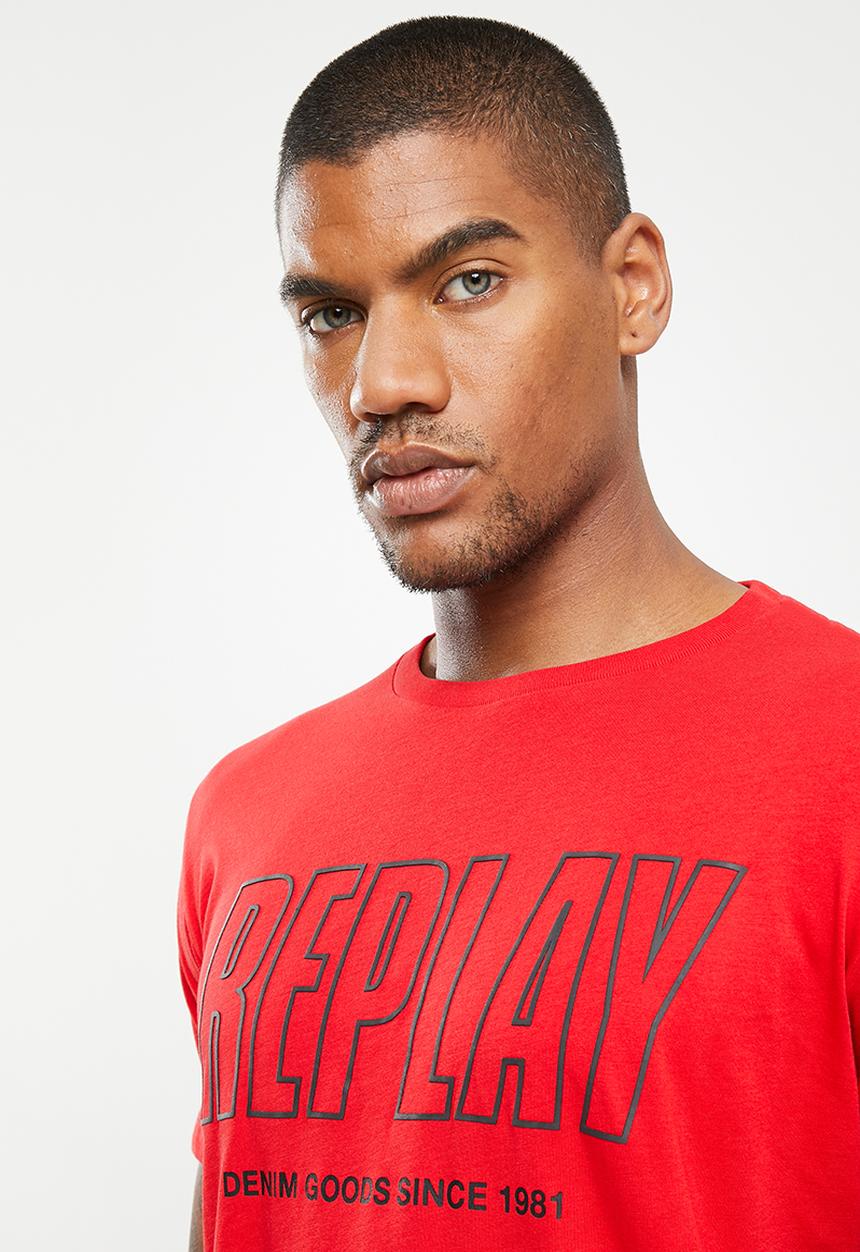 Replay - Bold print tee - red