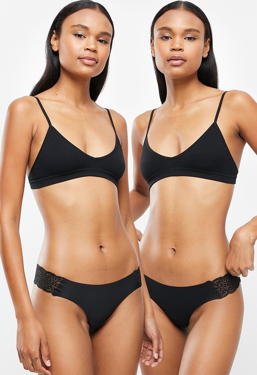 Cotton On - Party pants seamless g string 3 pack - black