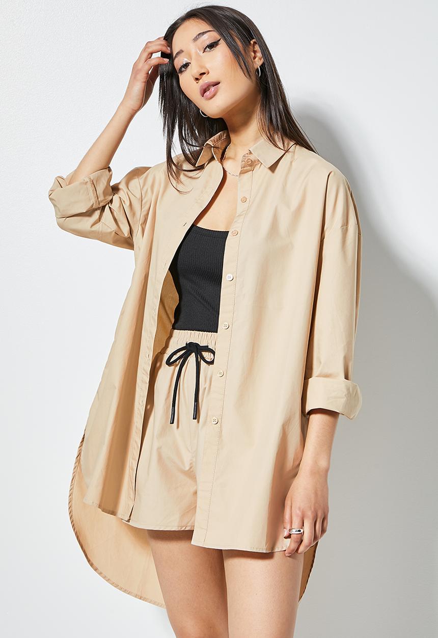 Superbalist - Relaxed co-ord shirt - rich tan