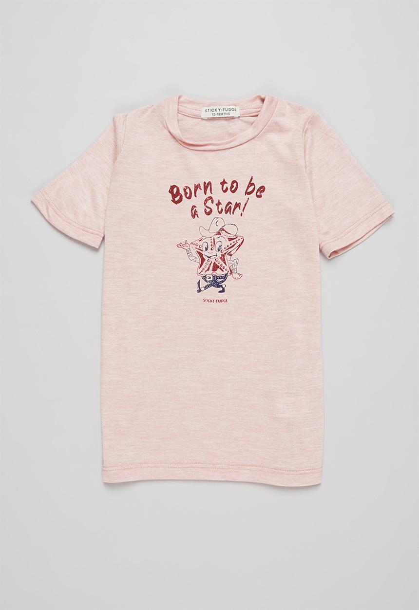 Sticky Fudge - Girls 2 pack branded tee - white & pink