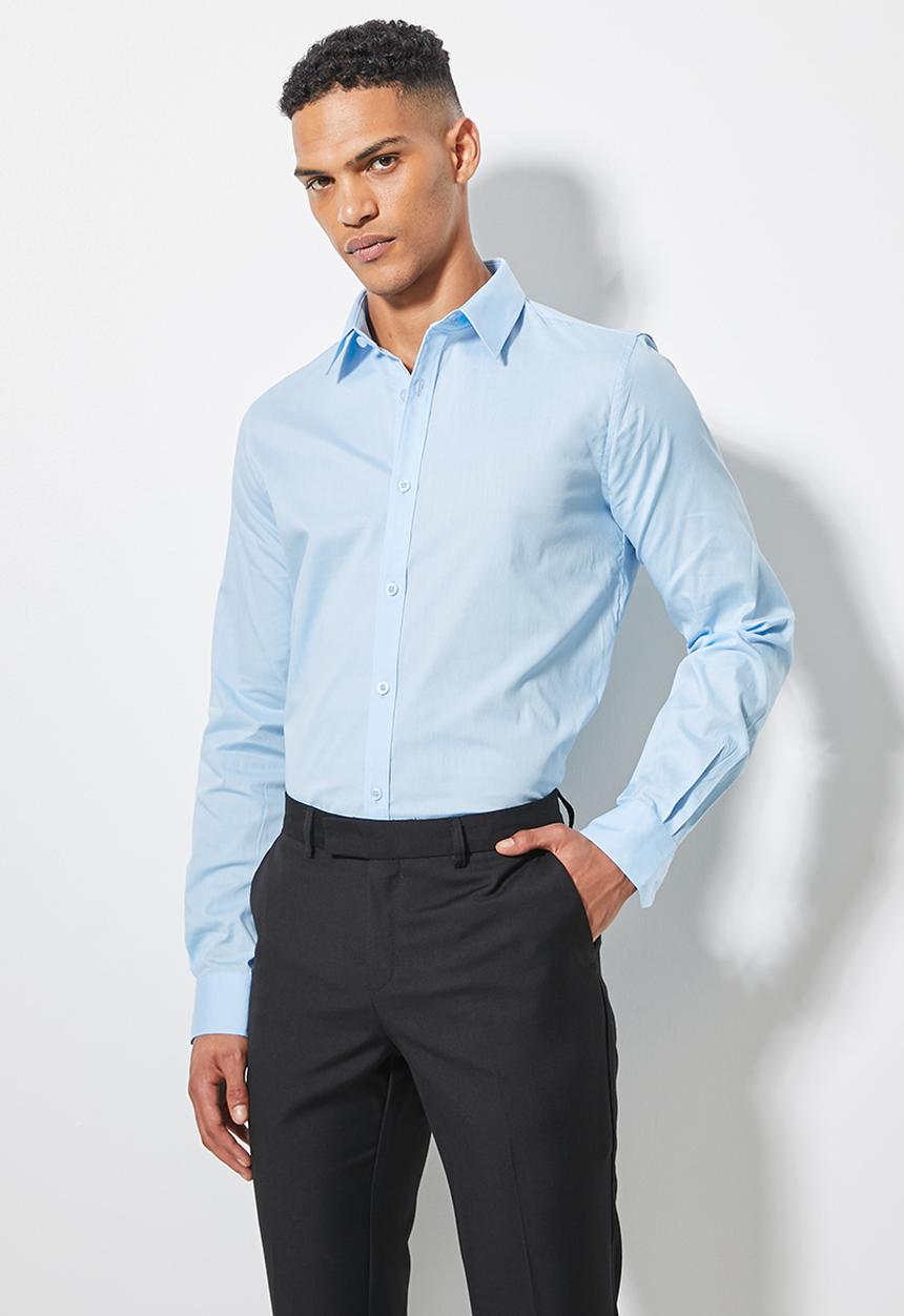 Superbalist - Jos slim fit long sleeve shirt - blue