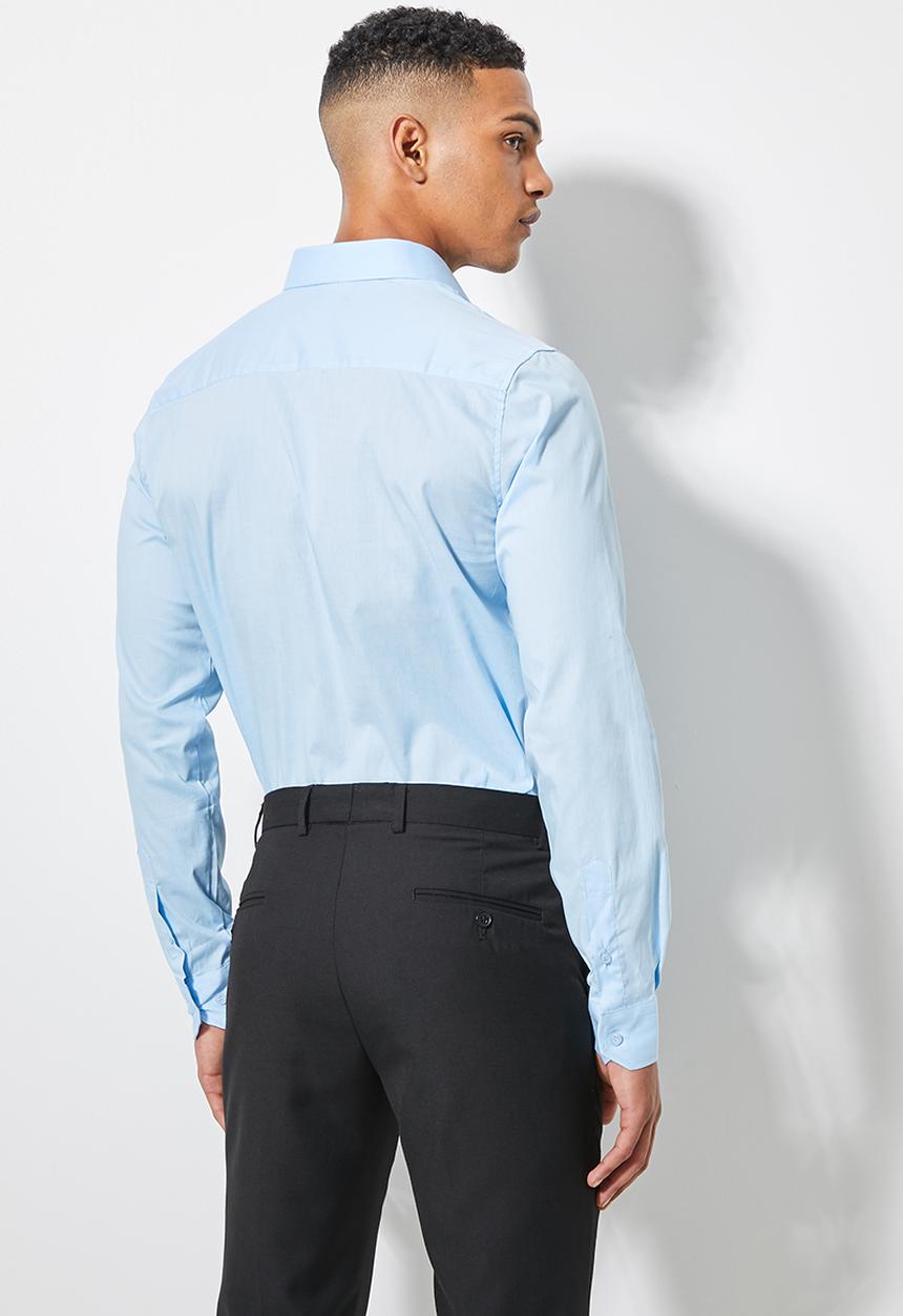 Superbalist - Jos slim fit long sleeve shirt - blue