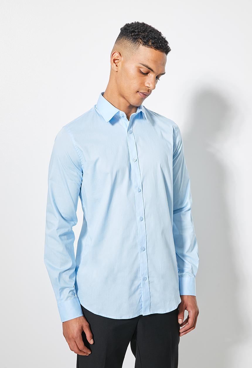 Superbalist - Jos slim fit long sleeve shirt - blue