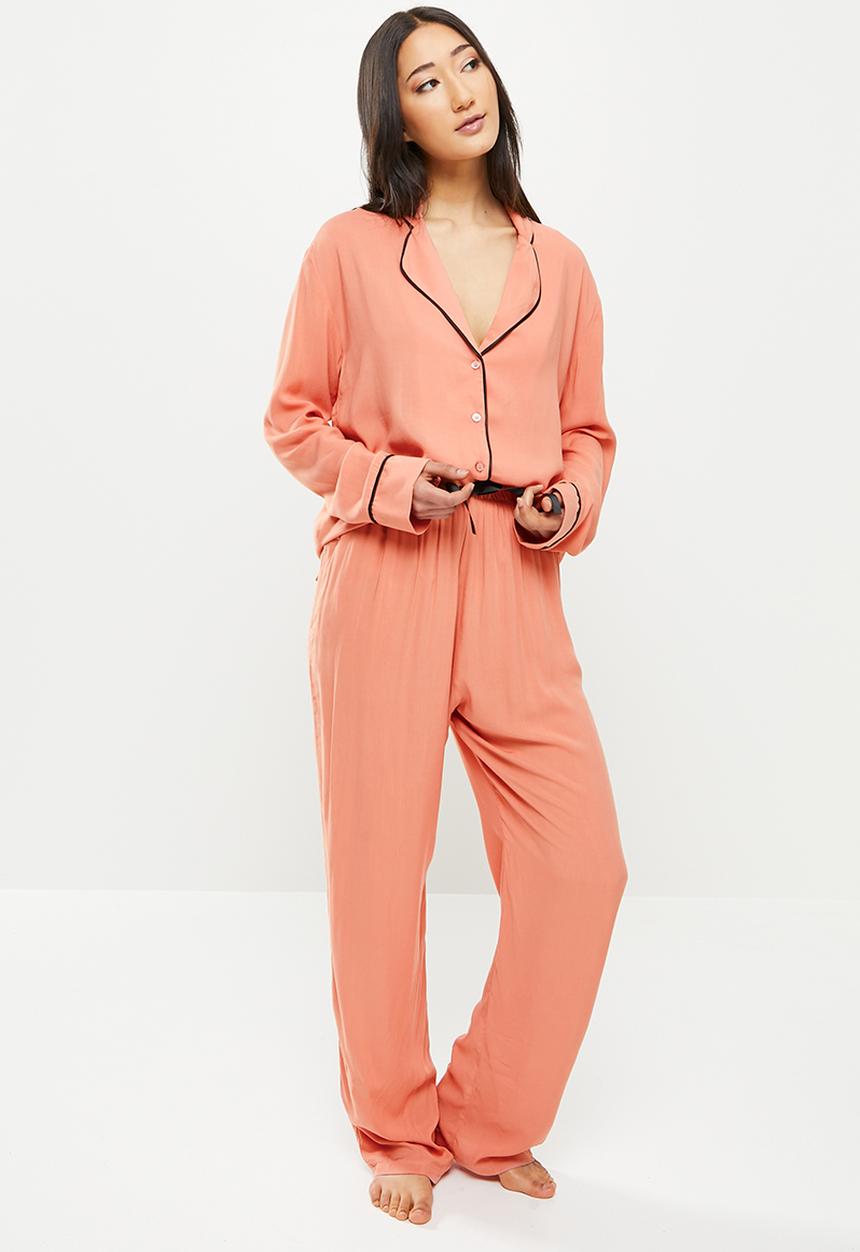 Superbalist - Sleep shirt & pants - terracotta
