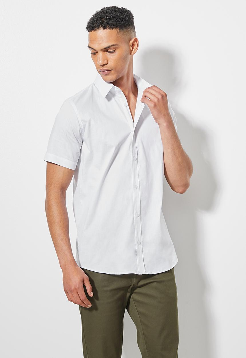 Superbalist - Slim fit short sleeve shirt - white
