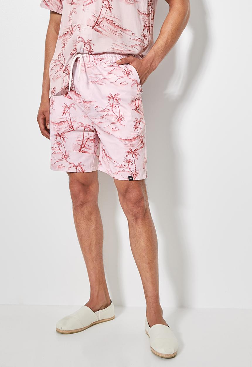 Superbalist - Deco pattern elasticated short - pink