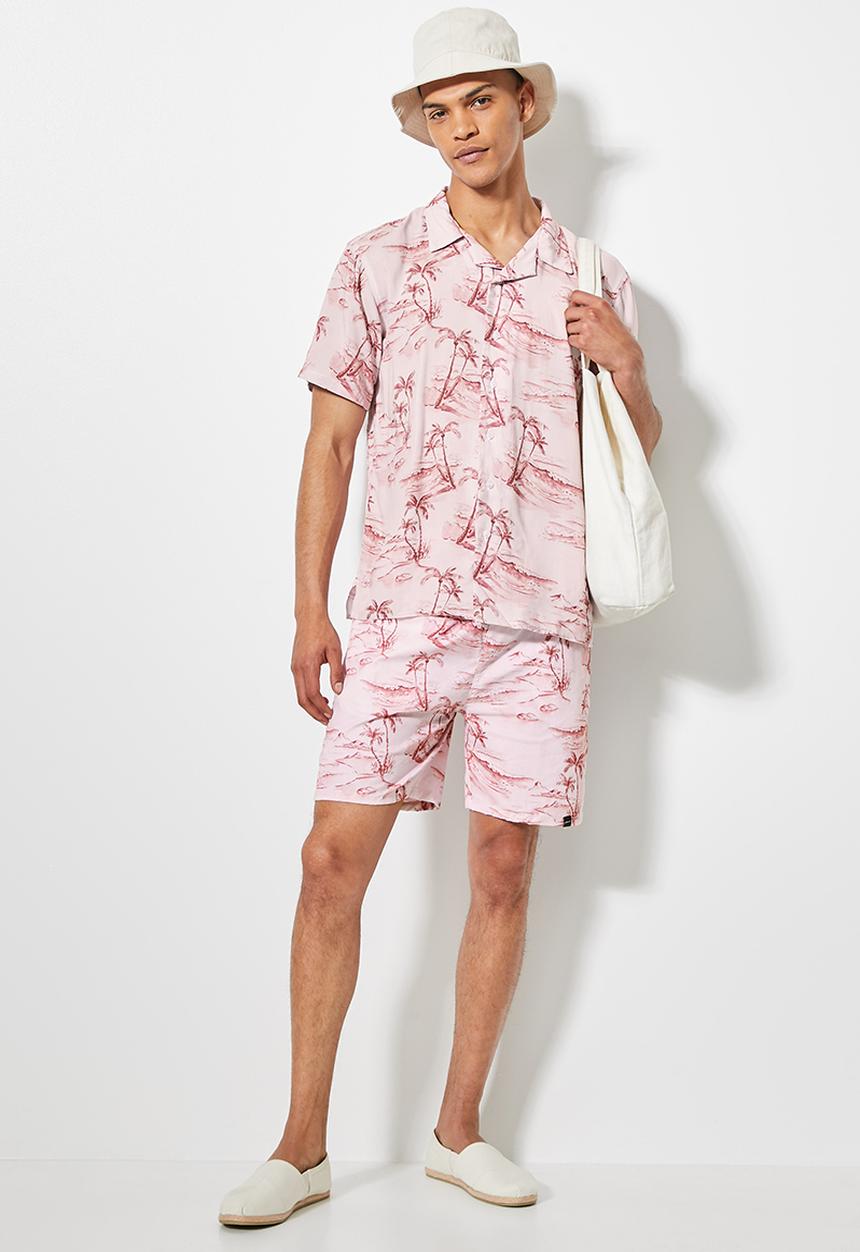 Superbalist - Deco pattern elasticated short - pink