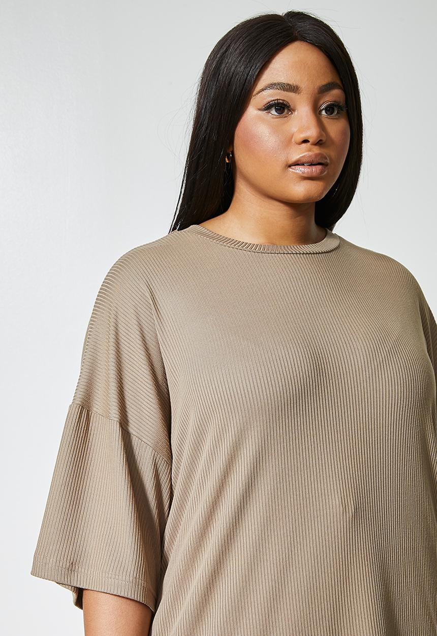Superbalist - Rib boxy tee - khaki