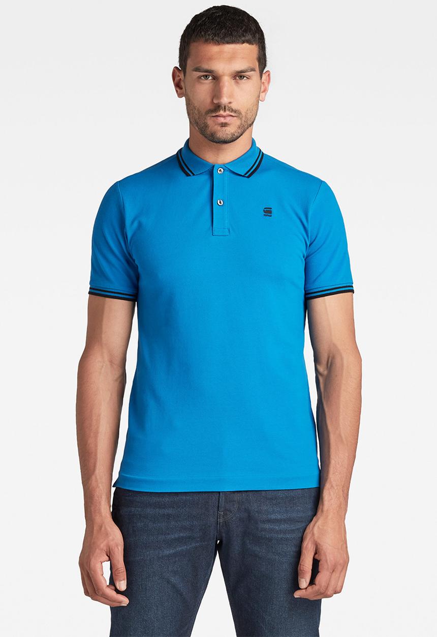 G-STAR - Dunda slim stripe polo short sleeve - blue