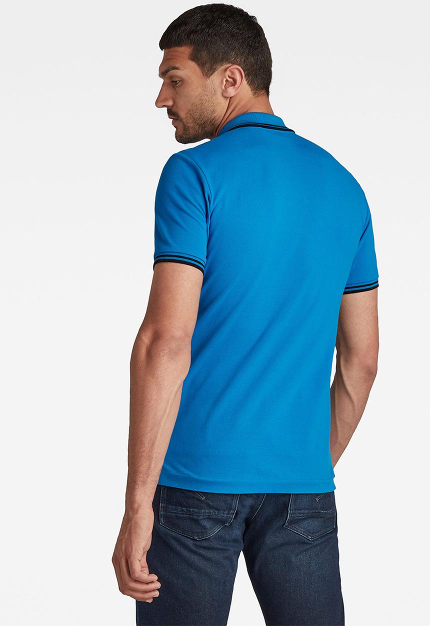 G-STAR - Dunda slim stripe polo short sleeve - blue
