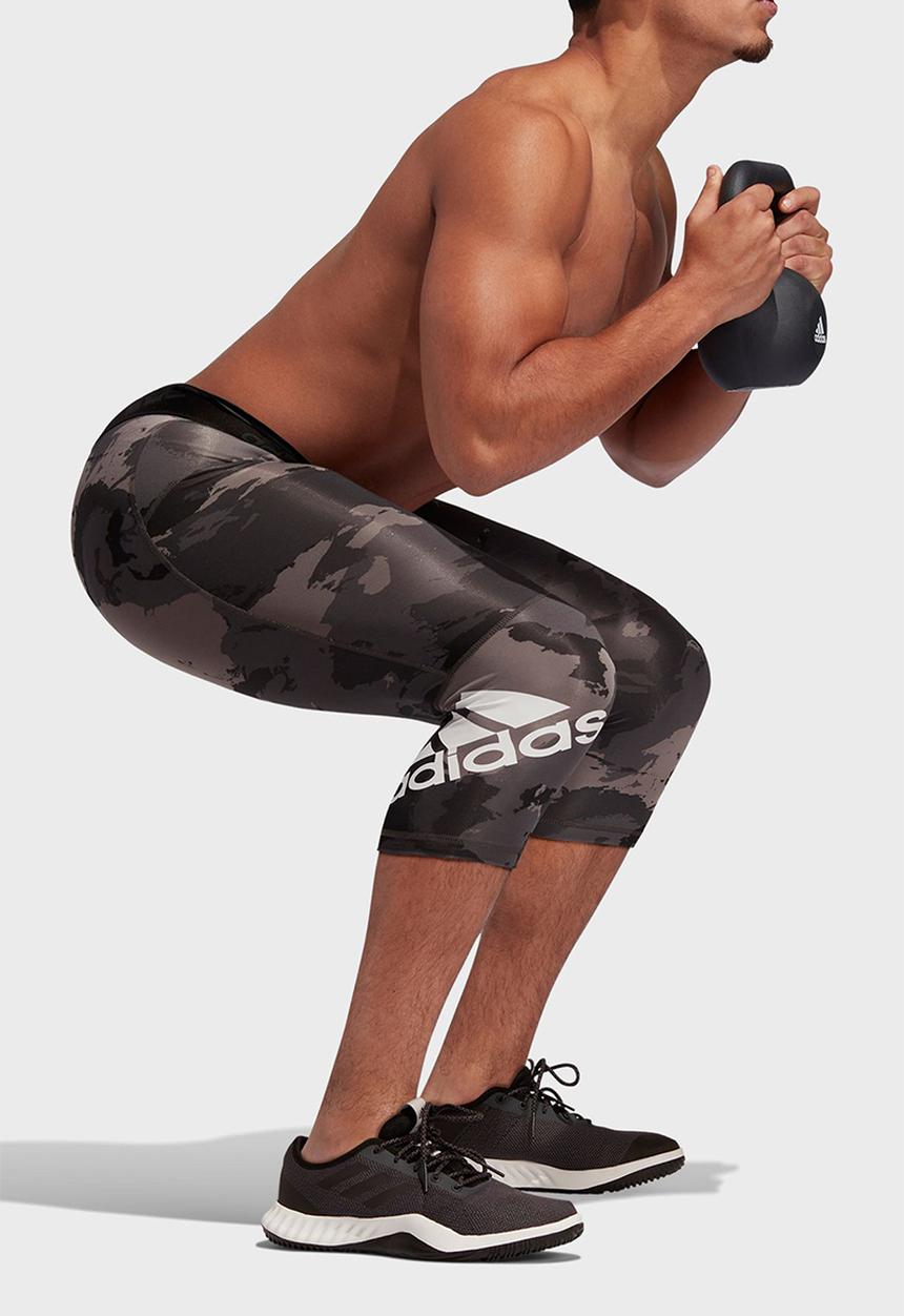 adidas Originals - 3/4 Alphaskin Camo Tights - grey & black 
