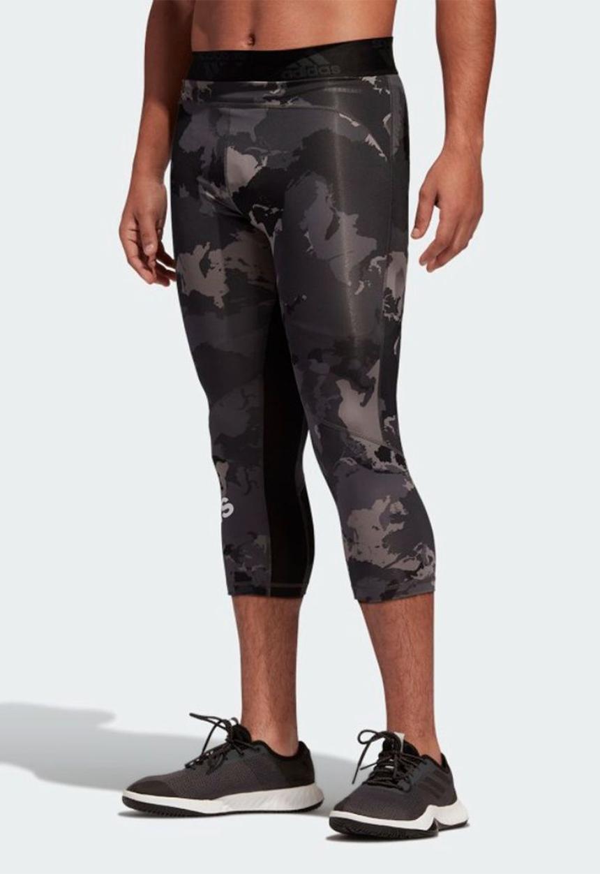 adidas Originals - 3/4 Alphaskin Camo Tights - grey & black 