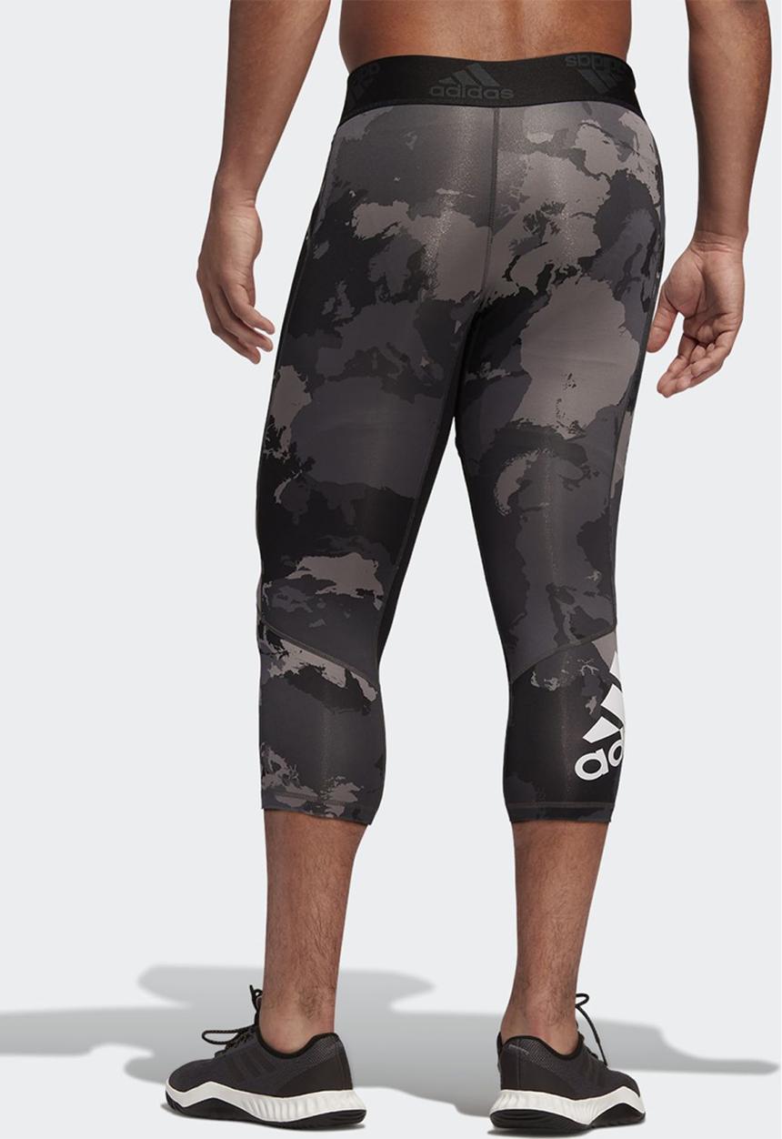 adidas Originals - 3/4 Alphaskin Camo Tights - grey & black 