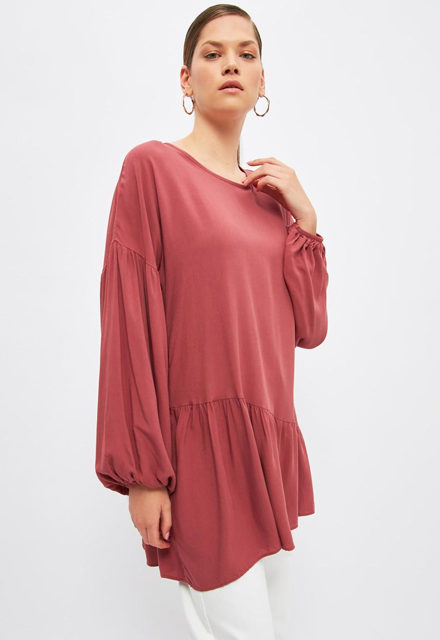 Trendyol - Crew neck tunic - rose