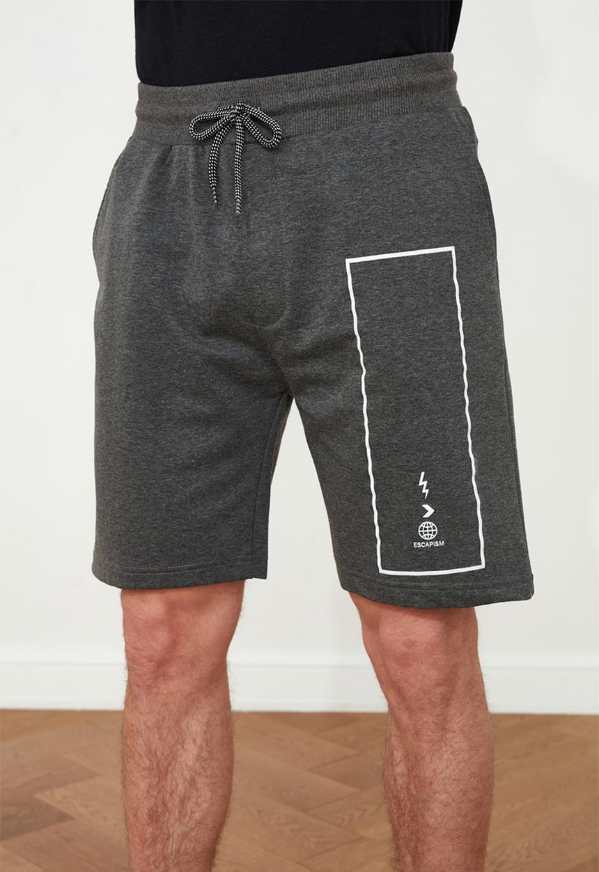 Trendyol - Leg print shorts - dark grey 