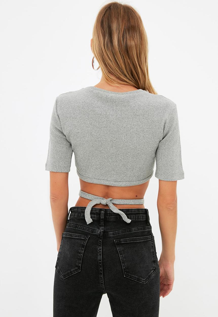 Trendyol - Crop knit - grey