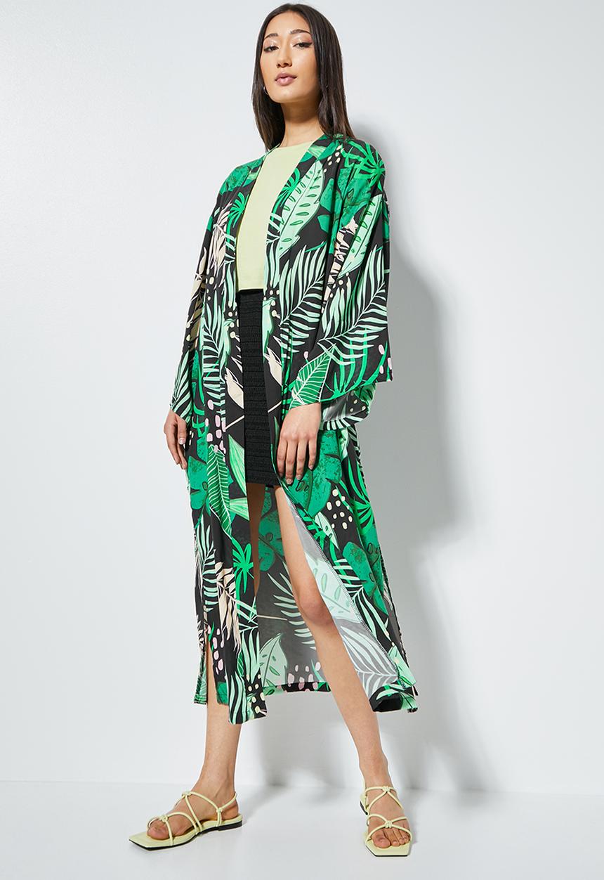 Superbalist - Midi shacket - green & black 