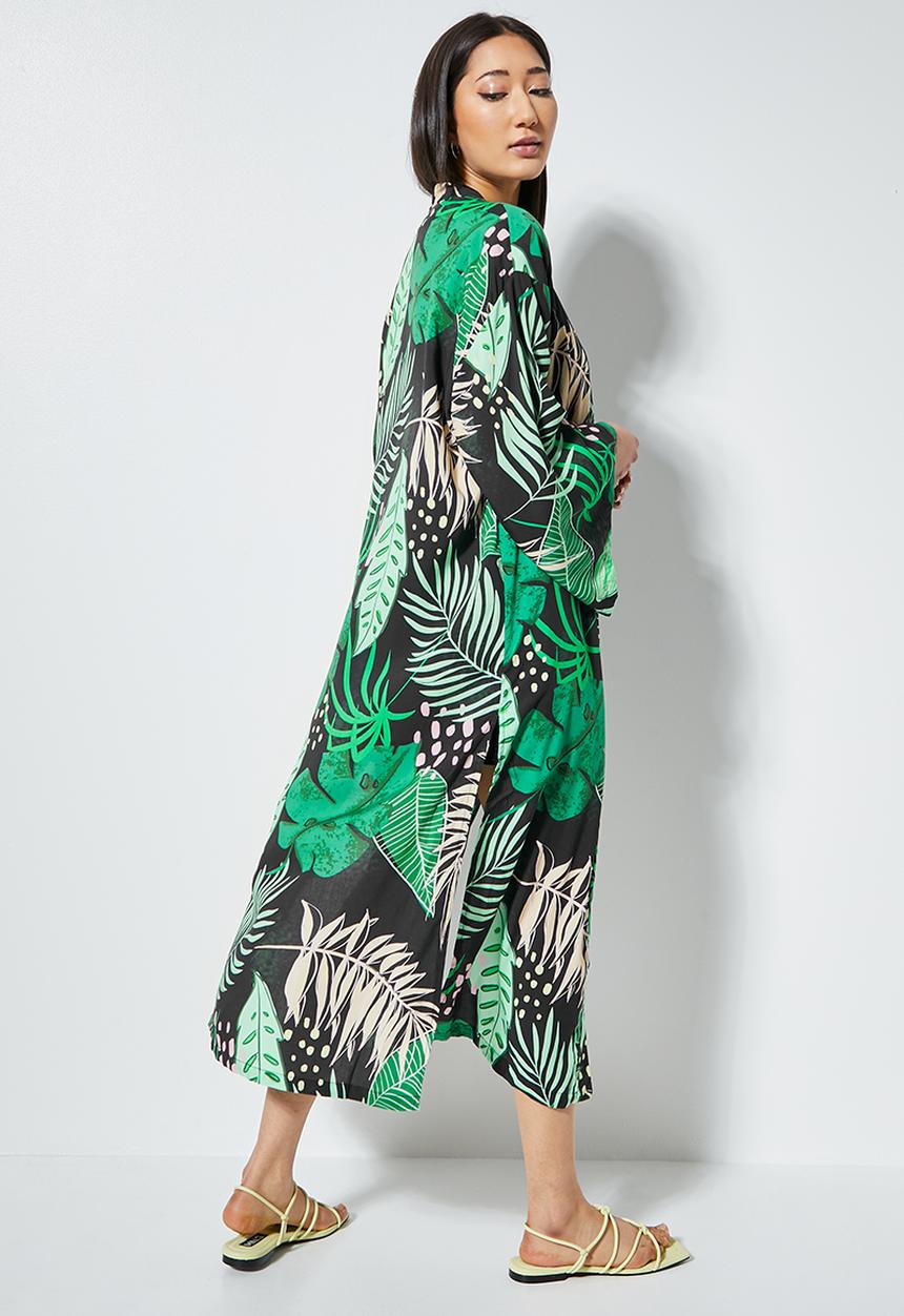 Superbalist - Midi shacket - green & black 
