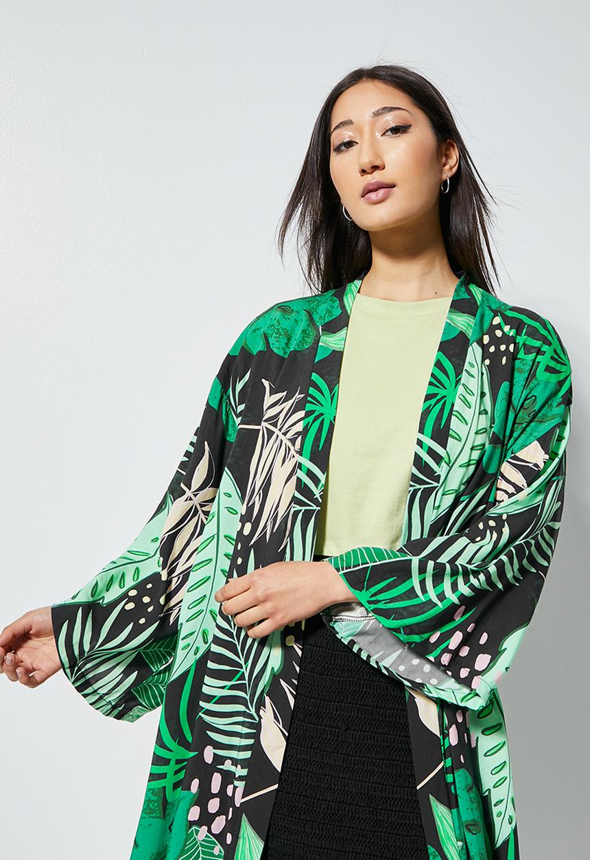 Superbalist - Midi shacket - green & black 